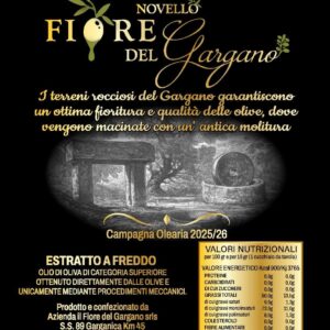 Fiore del Gargano 5 Litre Extra Virgin Olive Oil - All Italian Olives from the Gargano Valley